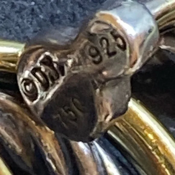 David Yurman Silver Cable 18K Crossover Earrings - Picture 3 of 5